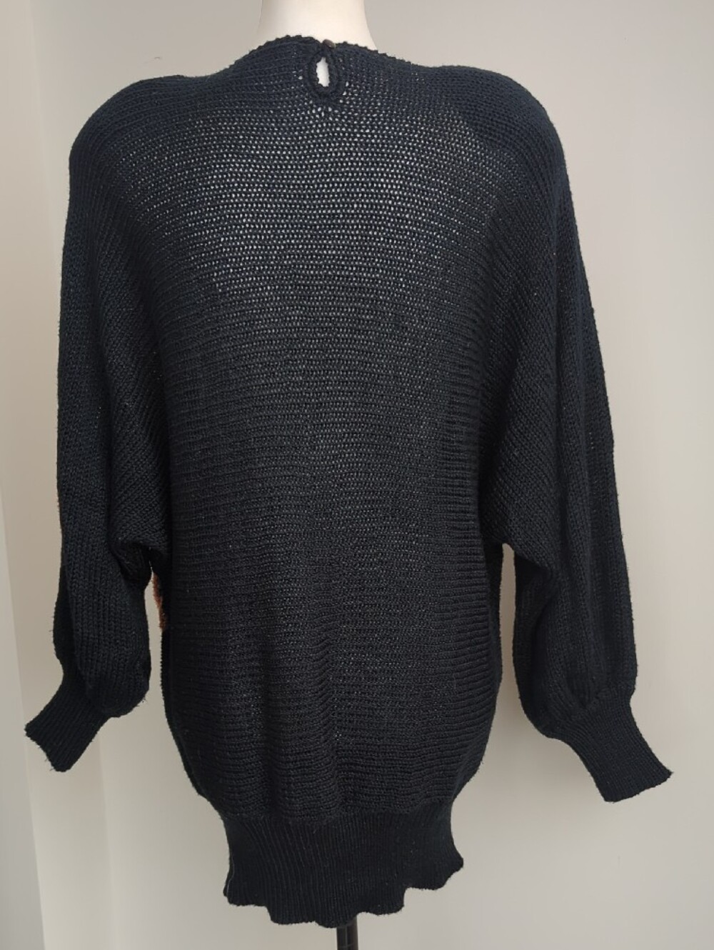 Vtg 1980s Avant Garde Wearable Art Textured Phoenix Flame Knit Sweater LARGE - Picture 8 of 12